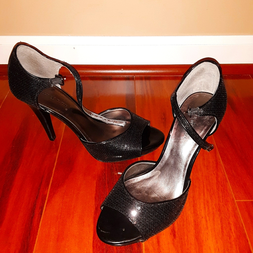 Sequin Black High Heel